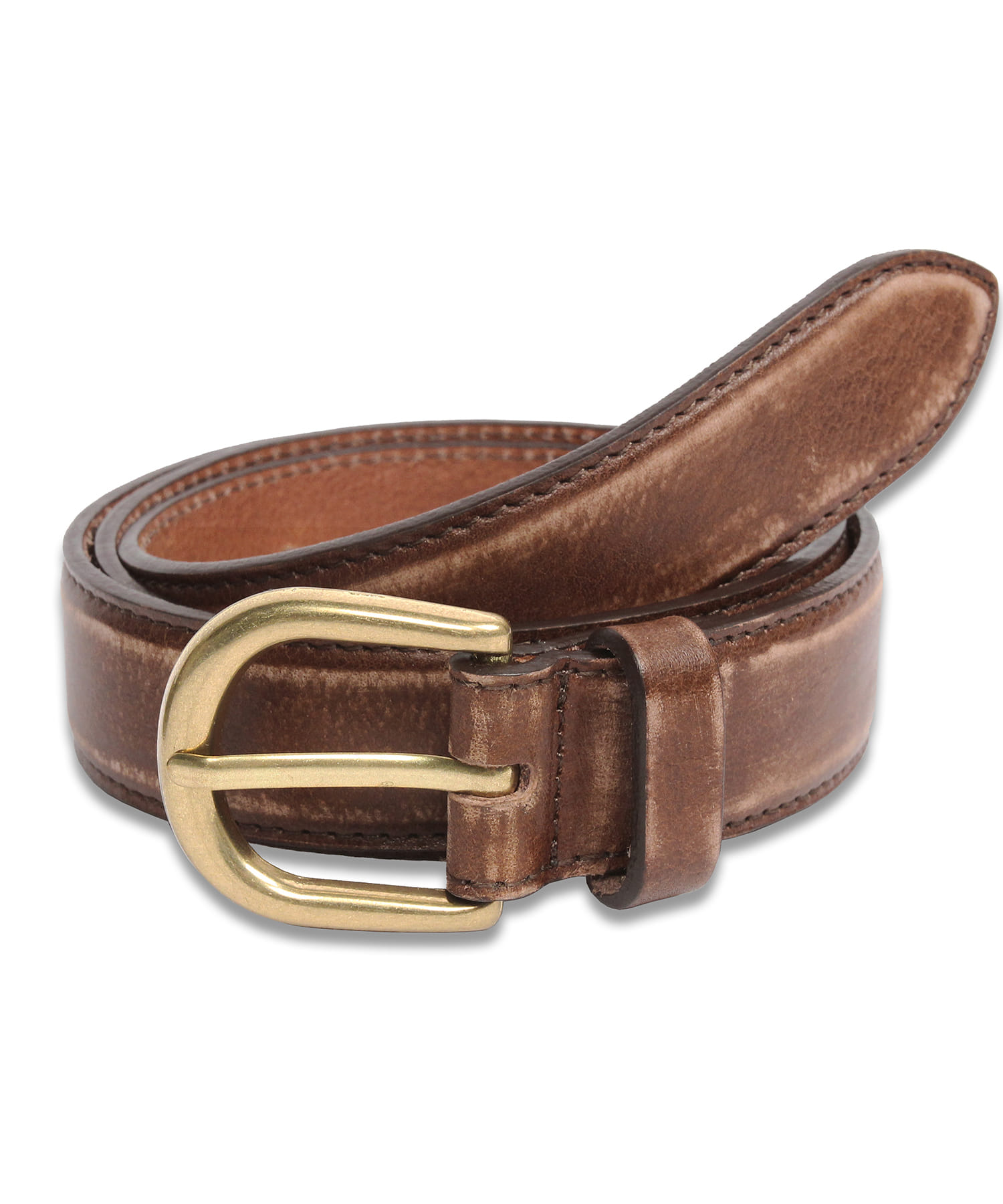 [5/10 예약발송] Vintage Hard Leather Belt BROWN